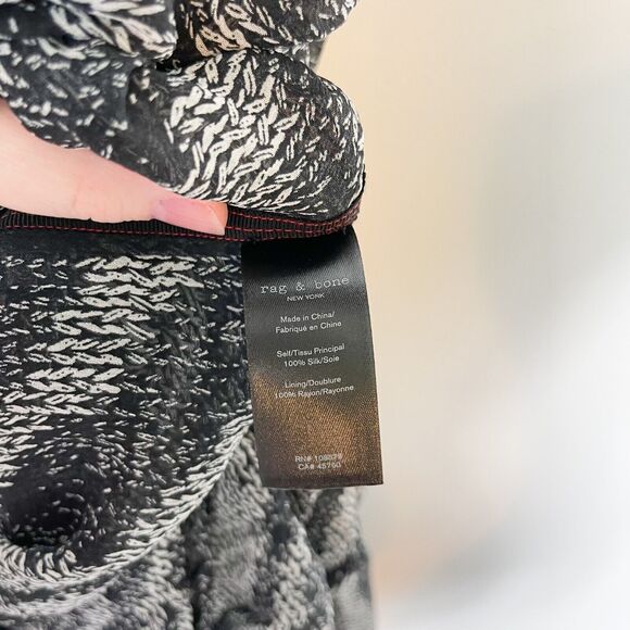 Rag & Bone NWT Maris Mini Dress Black Multi Size 10 - Picture 9 of 10